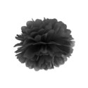 Pompon bibułowy, czarny, 25cm