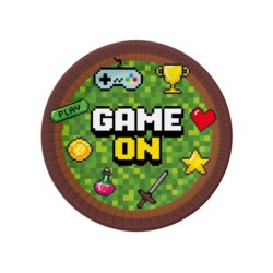 Talerzyki pap. Game On, 18 cm, 6 szt.