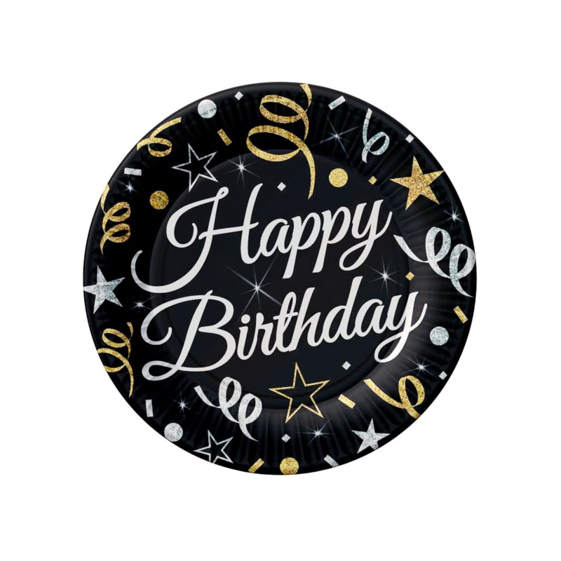 Talerzyki papierowe B&C Happy Birthday 6 szt. Talerzyki papierowe B&C Happy Birthday 6 szt.