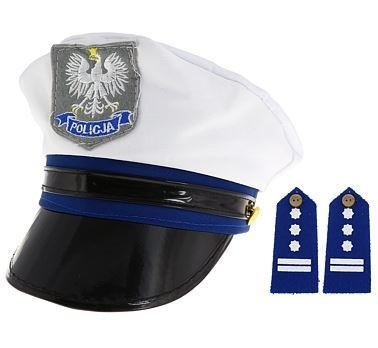 Czapka policjanta z pagonami