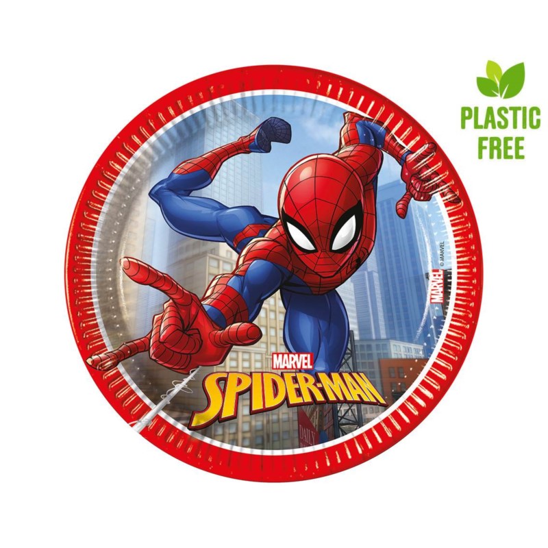 Talerzyki papierowe Spiderman Crime Fighter, 20cm,