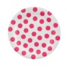 Talerzyki pap. Groszki, magenta, 18 cm, 6 szt.