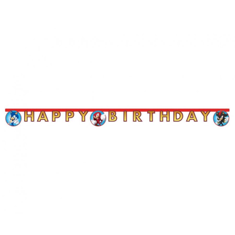 Banner Sonic - Happy Birthday, 200 cm