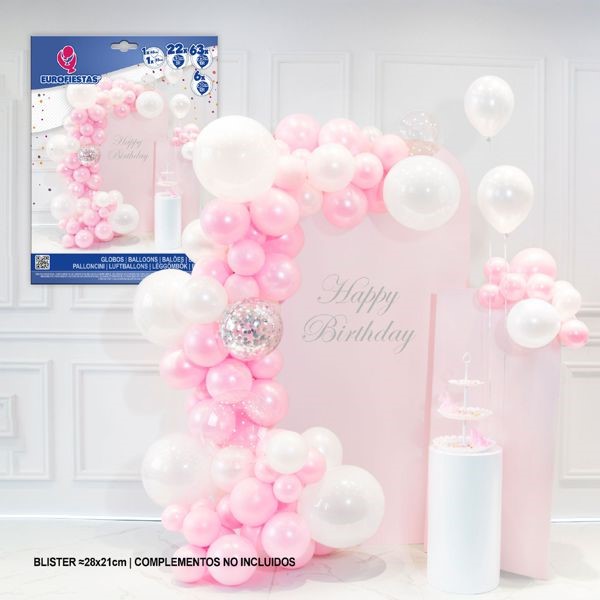 Zestaw łuk-girlanda z balonów Różowy Zestaw łuk-girlanda z balonów Różowy