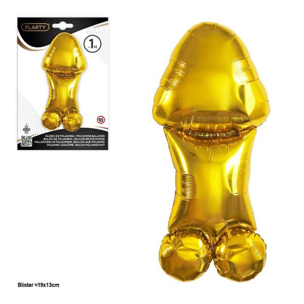 Balon foliowy Penis złoty 100 cm