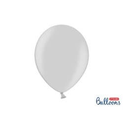 Balony Strong 30 cm, Metallic Silver Snow,10 szt.