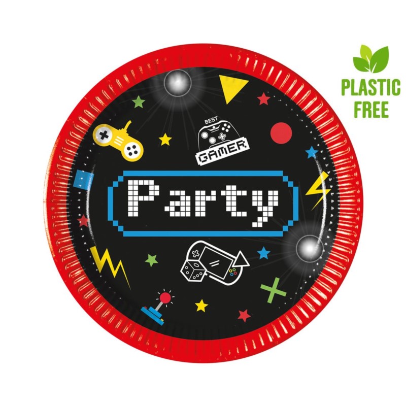 Talerzyki papierowe Gaming Party, 20cm, 8 szt. (pl Talerzyki papierowe Gaming Party, 20cm, 8 szt. (pl