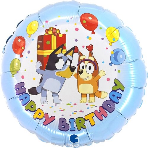 Balon foiliowy Grabo 18'', Bluey - Happy Birthday