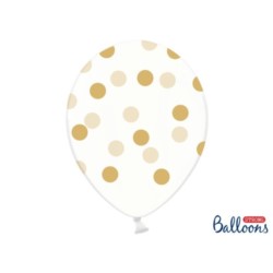 Balony 30 cm, Kropki Crystal Clear, 6 szt.