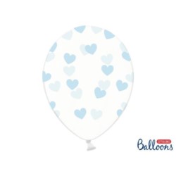 Balony 30 cm, serduszka Crystal Clear, 6 szt.