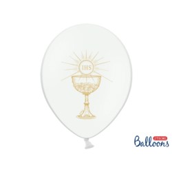 Balony 30 cm, IHS Pastel Pure White 6 szt.