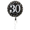 Balon foliowy 30 złoto-czarny HappyBirthday 43cm