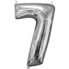 Balon foliowy cyfra "7" srebro 34x66 cm
