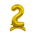 Balon foliowy B&C Cyfra stojąca 2, złota, 74 cm