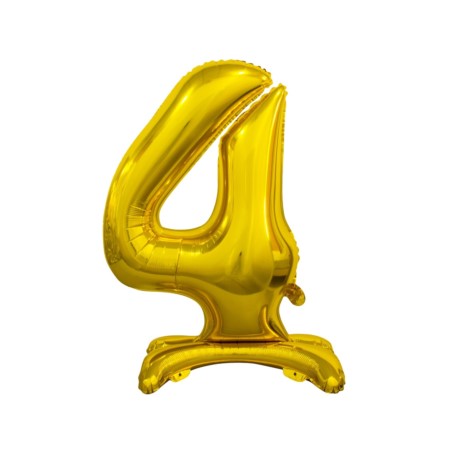 Balon foliowy B&C Cyfra stojąca 4, złota, 74 cm