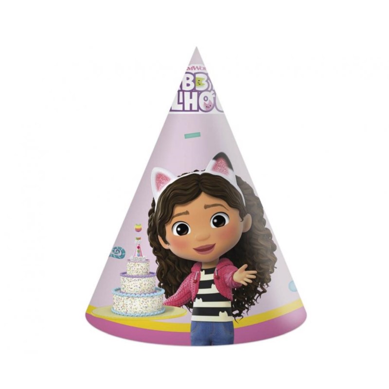 Czapeczki papierowe Gabby's Dollhouse, 6 szt. Czapeczki papierowe Gabby's Dollhouse, 6 szt.