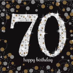 Serwetki, HB" 70" złote -czarne/ 16szt.