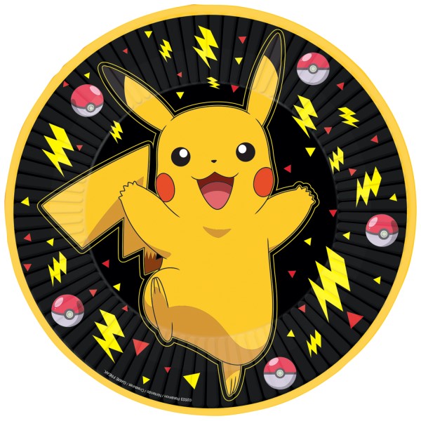 Talerze Pokémon papier okragle 23 cm / 8szt.