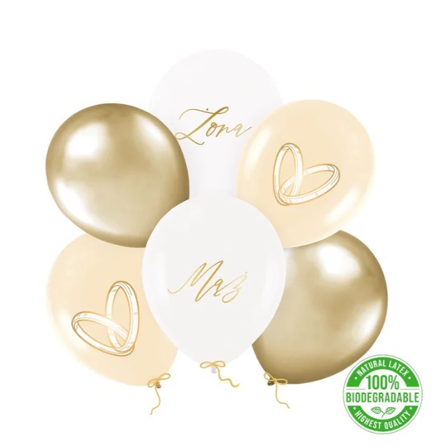 Balony lateksowe Mąż/Żona 12 cali 6 szt. zestaw Balony lateksowe Mąż/Żona 12 cali 6 szt. zestaw