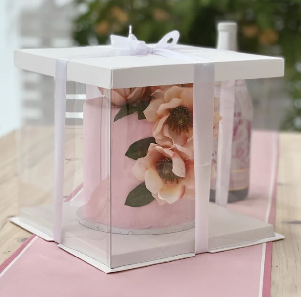 Pudełko na ciasto ze wstążką 25 x 25 x 25 cm 1 szt Pudełko na ciasto ze wstążką 25 x 25 x 25 cm 1 szt