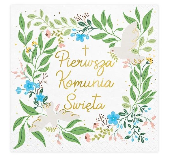 Serwetki ''Pierwsza Komunia Święta'', 33x33 cm, mi Serwetki ''Pierwsza Komunia Święta'', 33x33 cm, mi