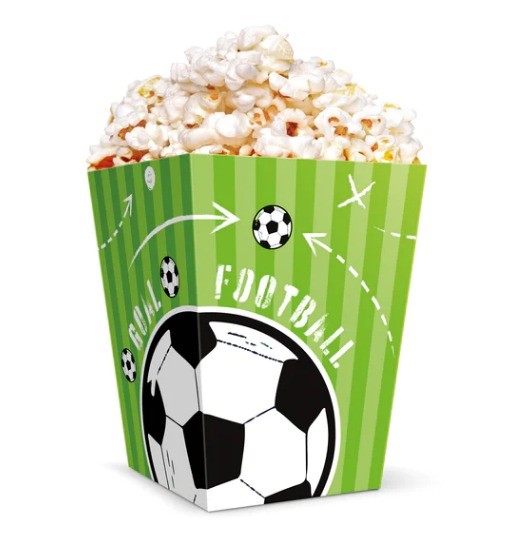 Pudełko na popcorn Football 12,5x8,5cm 6szt.