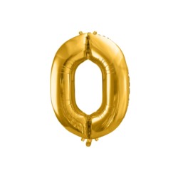 Balon foliowy Cyfra "0", 86cm, złoty