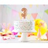 Balon foliowy 13 cm na patyczku "Cyfra 3", różowo-