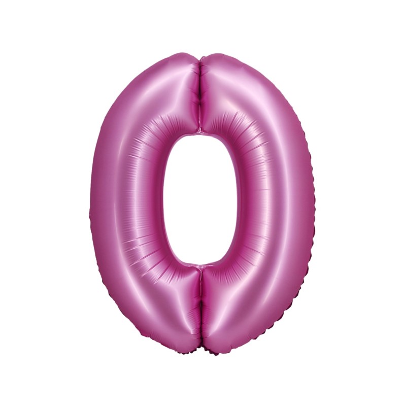 Balon foliowy B&C, Cyfra 0, satynowa różowa, 76 cm Balon foliowy B&C, Cyfra 0, satynowa różowa, 76 cm