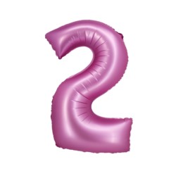 Balon foliowy B&C, Cyfra 2, satynowa różowa, 76 cm