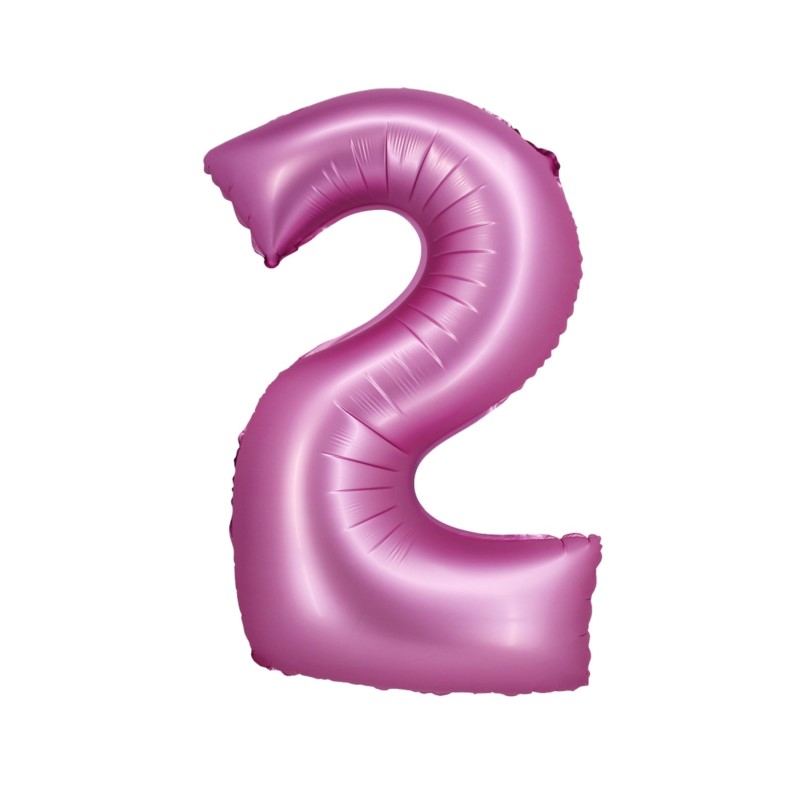 Balon foliowy B&C, Cyfra 2, satynowa różowa, 76 cm Balon foliowy B&C, Cyfra 2, satynowa różowa, 76 cm