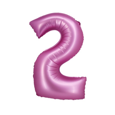 Balon foliowy B&C, Cyfra 2, satynowa różowa, 76 cm