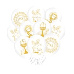 Balony Komunia Święta białe 12" 10szt