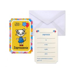 Zaproszenia pap. Kicia Kocia (licencja), 6 szt.