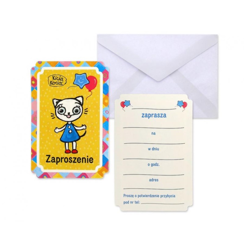 Zaproszenia pap. Kicia Kocia (licencja), 6 szt. Zaproszenia pap. Kicia Kocia (licencja), 6 szt.