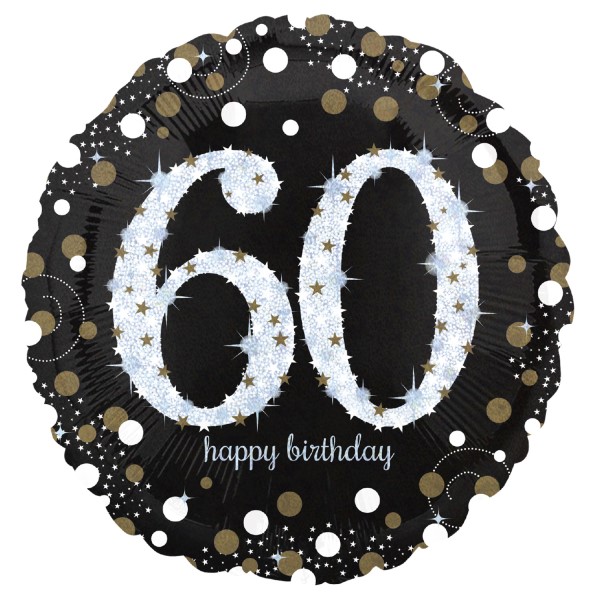 Balon foliowy Sparkling Birthday 60 43cm Balon foliowy Sparkling Birthday 60 43cm