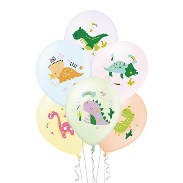 Balony dinozaury 12" 6szt Balony dinozaury 12" 6szt