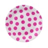 Talerzyki papierowe Groszki (magenta),18 cm,6 szt