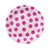 Talerzyki papierowe Groszki (magenta),18 cm,6 szt