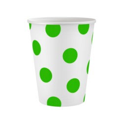 Kubeczki pap. Groszki, pistacjowe ,250 ml, 6szt