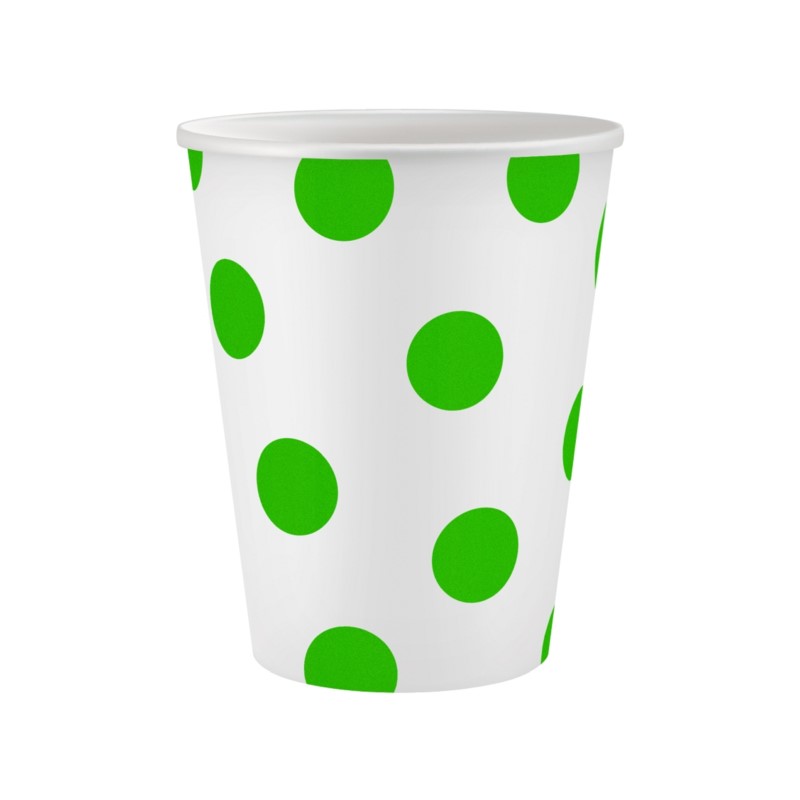 Kubeczki pap. Groszki, pistacjowe ,250 ml, 6szt