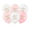 Balony 30 cm, Welcome Baby, mix różowy 6 szt.