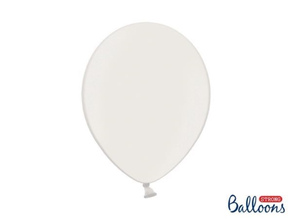 Balony Strong 30 cm, Metalic Pure White, 10 szt Balony Strong 30 cm, Metalic Pure White, 10 szt
