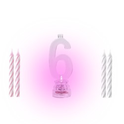Świeczka cyfra LED "6" 8,5cm