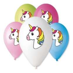 Balony Premium "Jednoroźec" nad kolor. 12" / 5 szt