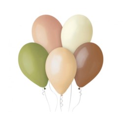 Balony Premium Hel, kolory natury, 13 cali/ 5 szt.