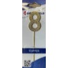 Topper złoty z diamentami "8" 10 cm Topper złoty z diamentami "8" 10 cm