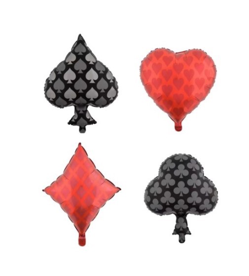 Balon foliowy Karta Kasyno 4szt