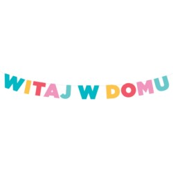 Girlanda papierowa Witaj w domu, 210 cm
