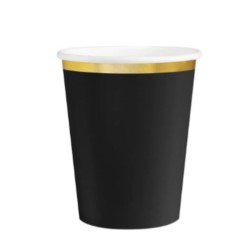Kubek czarny Classic Gold 220ml 6szt.